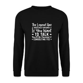 La légende est officiellement retirée - Sweat-shirt Unisexe - noir - Devant - Alina (178cm) & Michal (187cm)