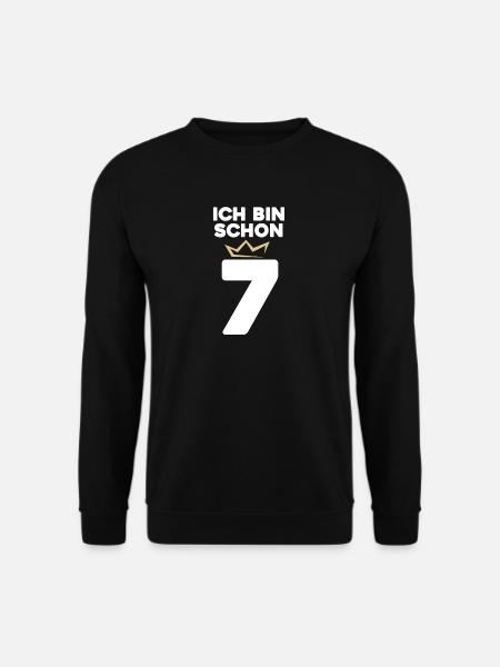 7 Geburtstag - 7 Jahre mit Krone - Unisex Pullover - Schwarz