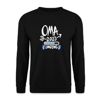 Oma 2023 - Werdende Oma 2023 - Unisex Pullover - Schwarz - Vorne - Alina (178cm) & Michal (187cm)