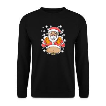 Weichmachten Bier Weihnachtsmann - Unisex Pullover - Schwarz - Vorne - Alina (178cm) & Michal (187cm)