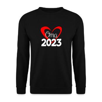 Oma 2023 - Werdende Oma 2023 - Unisex Pullover - Schwarz - Vorne - Alina (178cm) & Michal (187cm)