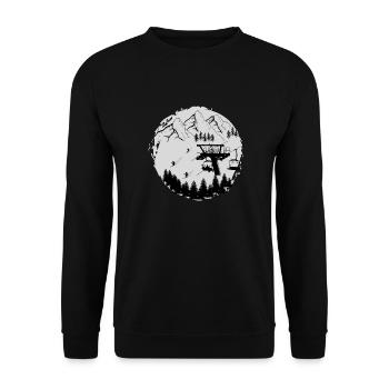 In the Snow Zone - Skiing Winter Sports - Unisex Pullover - Schwarz - Vorne - Alina (178cm) & Michal (187cm)
