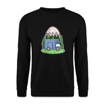 Mountain Mountains Mountain Peaks Caravans Motorhomes - Unisex Sweatshirt - black - Front - Alina (178cm) & Michal (187cm)