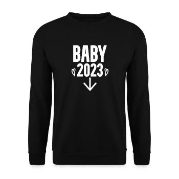 Bébé 2023 - Naissance Enceinte 2023 Grossesse - Sweat-shirt Unisexe - noir - Devant - Alina (178cm) & Michal (187cm)