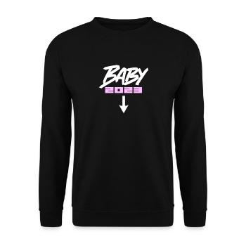 Bébé 2023 - Naissance Enceinte 2023 Grossesse - Sweat-shirt Unisexe - noir - Devant - Alina (178cm) & Michal (187cm)