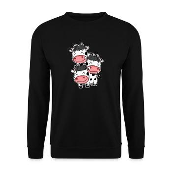 Cute cows - cow motif - Unisex Sweatshirt - black - Front - Alina (178cm) & Michal (187cm)