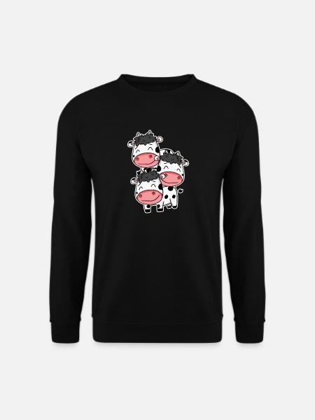 Niedliche Kühe - Kuh Motiv - Unisex Pullover - Schwarz
