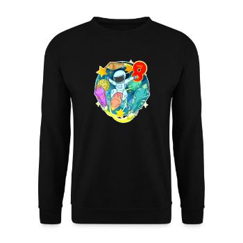 8th birthday 8 years young astronaut space - Unisex Sweatshirt - black - Front - Alina (178cm) & Michal (187cm)