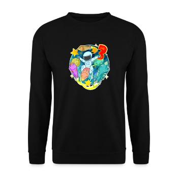 3ème anniversaire 3 ans Espace jeune astronaute - Sweat-shirt Unisexe - noir - Devant - Alina (178cm) & Michal (187cm)