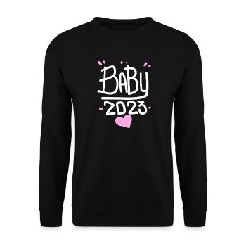 Bébé 2023 - Naissance Enceinte 2023 Grossesse - Sweat-shirt Unisexe - noir - Devant - Alina (178cm) & Michal (187cm)