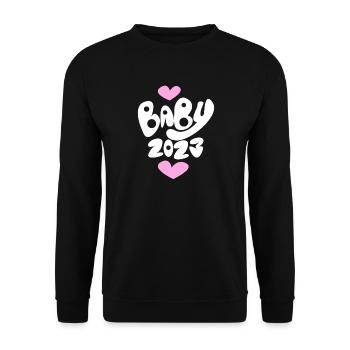Bébé 2023 - Naissance Enceinte 2023 Grossesse - Sweat-shirt Unisexe - noir - Devant - Alina (178cm) & Michal (187cm)