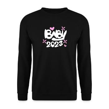 Bébé 2023 - Naissance Enceinte 2023 Grossesse - Sweat-shirt Unisexe - noir - Devant - Alina (178cm) & Michal (187cm)