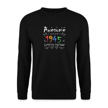 1945 - Jahrgang 1945 - Fantastisch seit 1945 - Unisex Pullover - Schwarz - Vorne - Alina (178cm) & Michal (187cm)