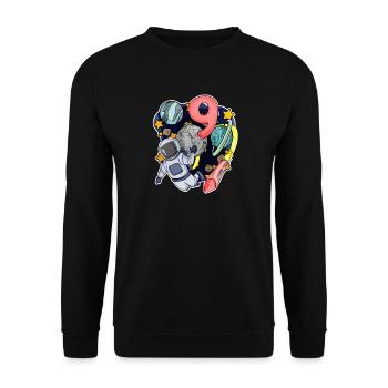 9e anniversaire 9 ans jeune astronaute de l’espace - Sweat-shirt Unisexe - noir - Devant - Alina (178cm) & Michal (187cm)
