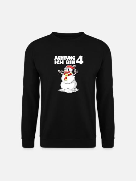 4.Geburtstag 4 Jahre alt Schneemann Geschenk - Unisex Pullover - Schwarz