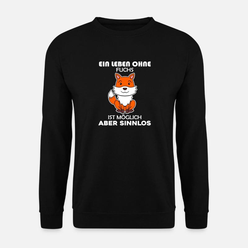Fuchs Tier Wald Wildtier - Unisex Pullover - Schwarz