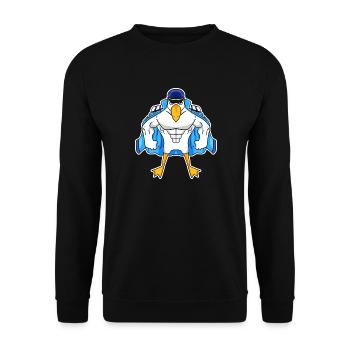 Mouette musclée Mouette Cadeau - Sweat-shirt Unisexe - noir - Devant - Alina (178cm) & Michal (187cm)