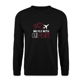 Cadeau de devis de pilote d’avion - Sweat-shirt Unisexe - noir - Devant - Alina (178cm) & Michal (187cm)