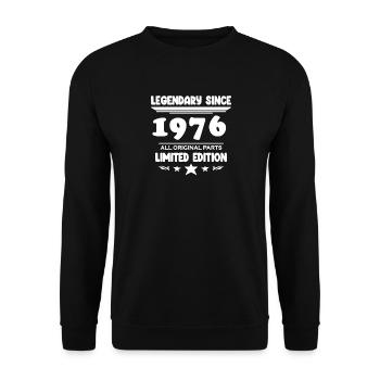 Baujahr 1976 - Jahrgang 1976 - Unisex Pullover - Schwarz - Vorne - Alina (178cm) & Michal (187cm)