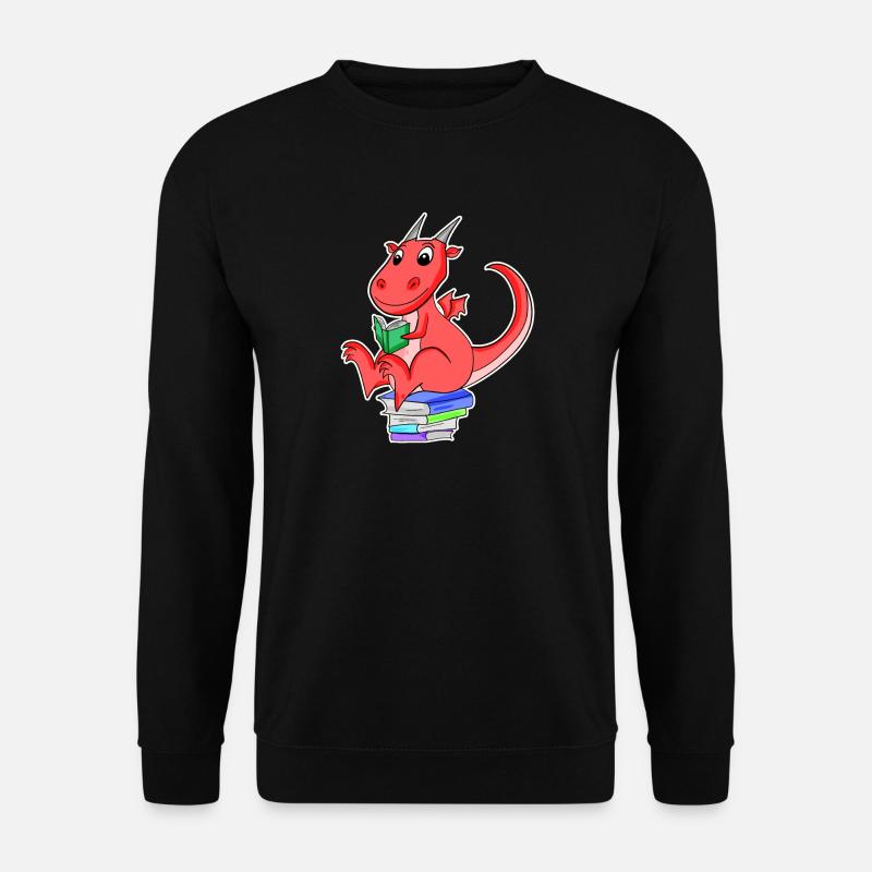 Bücher Drache Drachen - Unisex Pullover - Schwarz