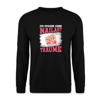 Ich designe keine Nailart Nageldesignerin - Unisex Pullover - Schwarz - Vorne - Alina (178cm) & Michal (187cm)