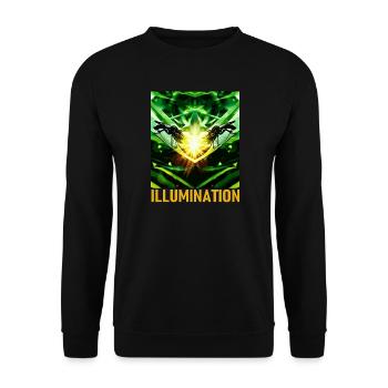Motif d’illumination verte - Sweat-shirt Unisexe - noir - Devant - Alina (178cm) & Michal (187cm)