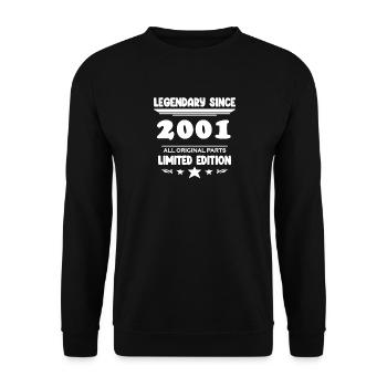 2001 - Year of construction 2001 - Born 2001 - Unisex Sweatshirt - black - Front - Alina (178cm) & Michal (187cm)