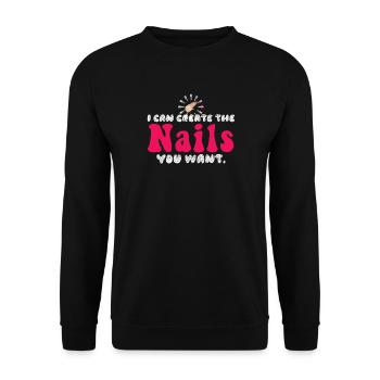 I create the nails you want manicure - Unisex Sweatshirt - black - Front - Alina (178cm) & Michal (187cm)