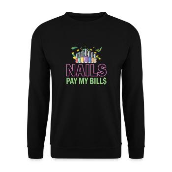 Nails Pay My Bills Manucure - Sweat-shirt Unisexe - noir - Devant - Alina (178cm) & Michal (187cm)