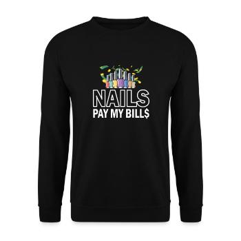 Nails Pay My Bills Manucure - Sweat-shirt Unisexe - noir - Devant - Alina (178cm) & Michal (187cm)