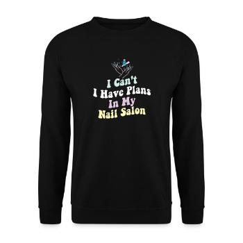Ich Kann Nicht Habe Pläne In Meinem Nagelstudio - Unisex Pullover - Schwarz - Vorne - Alina (178cm) & Michal (187cm)