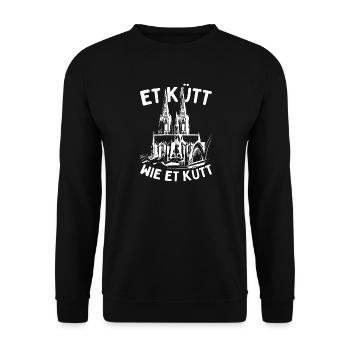 Köln Et Kütt Wie Et Kütt Kölner Grundgesetz Kölsch - Unisex Pullover - Schwarz - Vorne - Alina (178cm) & Michal (187cm)