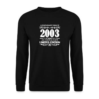 2003 - Year of construction 2003 - Born 2003 - Unisex Sweatshirt - black - Front - Alina (178cm) & Michal (187cm)