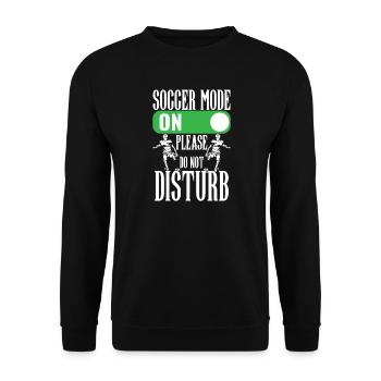 Fußballmodus an – Bitte nicht stören - Unisex Pullover - Schwarz - Vorne - Alina (178cm) & Michal (187cm)