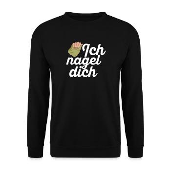 Ich Nagel Dich Nageldesignerin - Unisex Pullover - Schwarz - Vorne - Alina (178cm) & Michal (187cm)