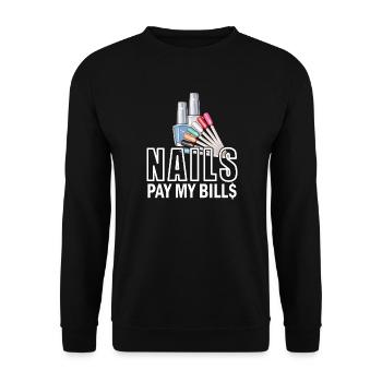 Nails Pay My Bills Manucure - Sweat-shirt Unisexe - noir - Devant - Alina (178cm) & Michal (187cm)