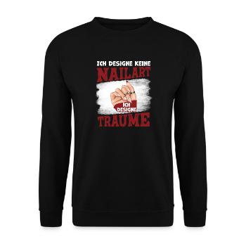 Ich designe keine Nailart Nageldesignerin - Unisex Pullover - Schwarz - Vorne - Alina (178cm) & Michal (187cm)