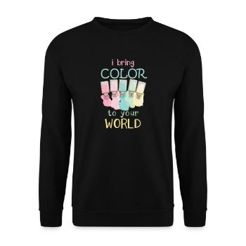 Ich Bringe Farbe In Deine Welt Nail Tech - Unisex Pullover - Schwarz - Vorne - Alina (178cm) & Michal (187cm)