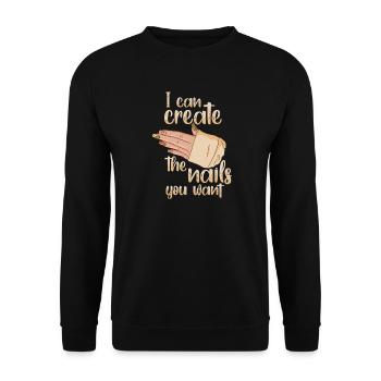I create the nails you want manicure - Unisex Sweatshirt - black - Front - Alina (178cm) & Michal (187cm)