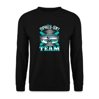 Apres Ski Team Logo - Unisex Pullover - Schwarz - Vorne - Alina (178cm) & Michal (187cm)