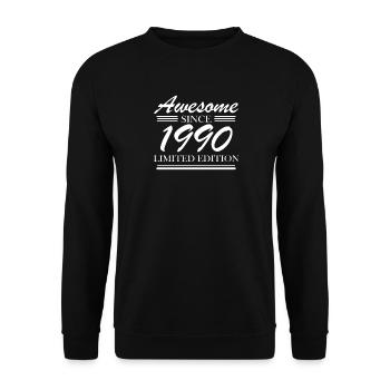 1990 - Jahrgang 1990 - Fantastisch seit 1990 - Unisex Pullover - Schwarz - Vorne - Alina (178cm) & Michal (187cm)
