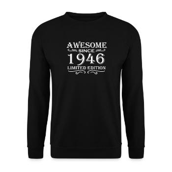 1946 - Born 1946 - Fantastic since 1946 - Unisex Sweatshirt - black - Front - Alina (178cm) & Michal (187cm)