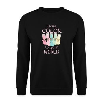 Ich Bringe Farbe In Deine Welt Nail Tech - Unisex Pullover - Schwarz - Vorne - Alina (178cm) & Michal (187cm)