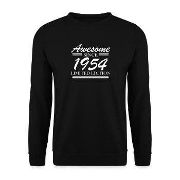1954 - Jahrgang 1954 - Fantastisch seit 1954 - Unisex Pullover - Schwarz - Vorne - Alina (178cm) & Michal (187cm)