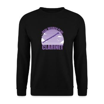 Clarinet Instrument Musician Girl Gift - Unisex Sweatshirt - black - Front - Alina (178cm) & Michal (187cm)