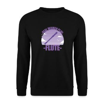 Flûte Instrument Musicien Fille Cadeau - Sweat-shirt Unisexe - noir - Devant - Alina (178cm) & Michal (187cm)
