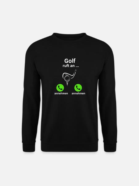 Golf ruft an - annehmen oder annehmen? - Unisex Pullover - Schwarz