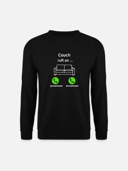 Couch ruft an - annehmen oder annehmen? - Unisex Pullover - Schwarz
