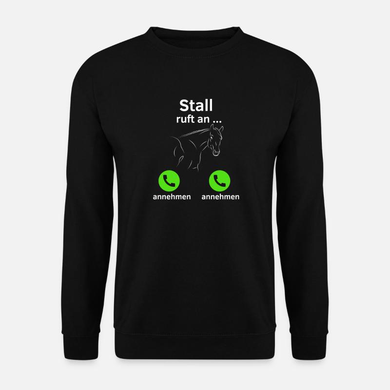 Stall ruft an - annehmen oder annehmen? - Unisex Pullover - Schwarz