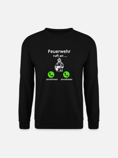 Feuerwehr ruft an - annehmen oder annehmen? - Unisex Pullover - Schwarz